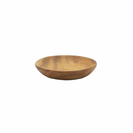 Wooden bowl on a white background