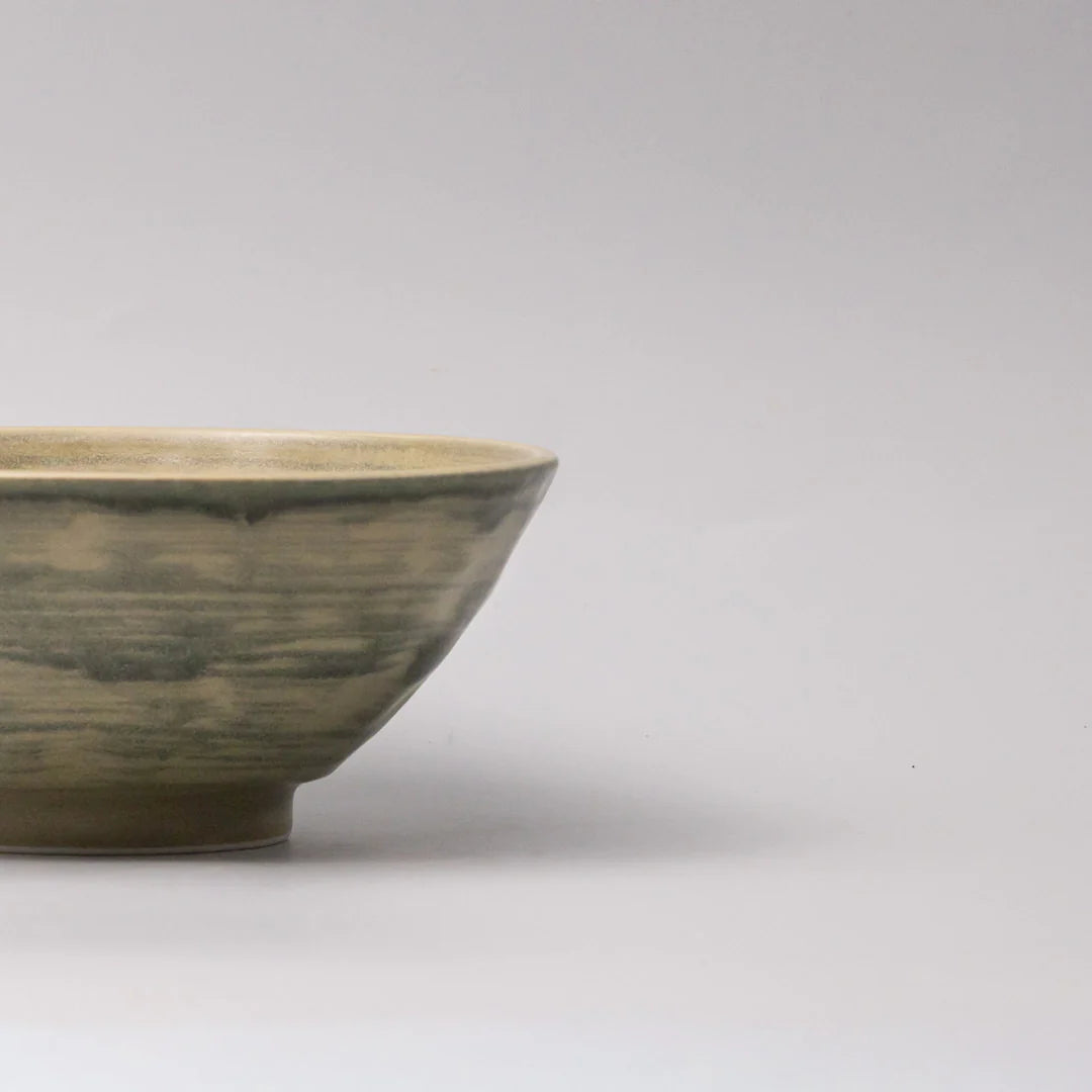 Washed Fern Udon Bowl 17cm - Made in Japan