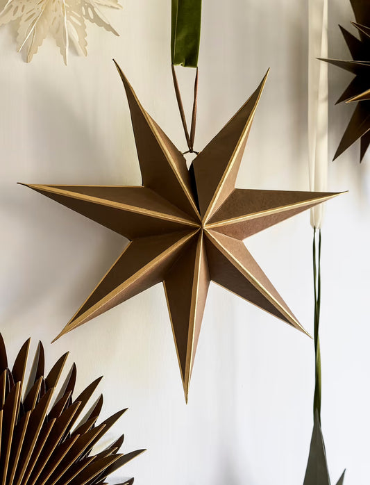 Christmas Star - Gold  (Made from up-cycled cotton paper)