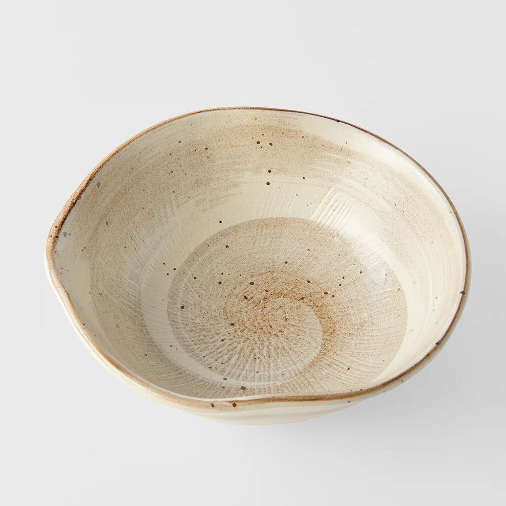 Spiral Sand organic bowl 22.5cm-  Made In Japan