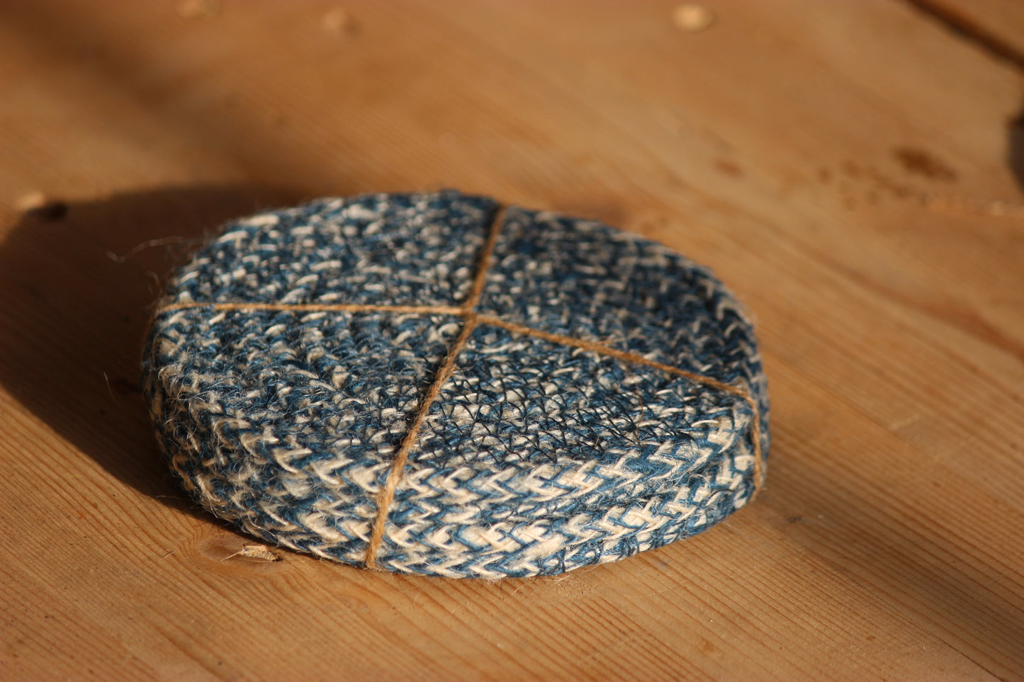 Jute Coasters, tied pack of four