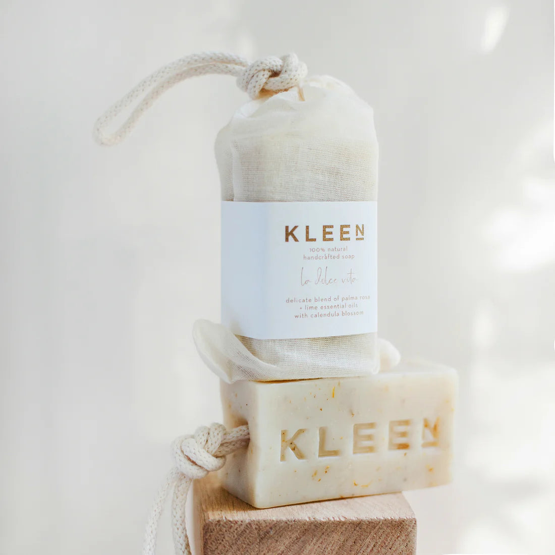 KLEEN 100% natural handcrafted soap on a rope