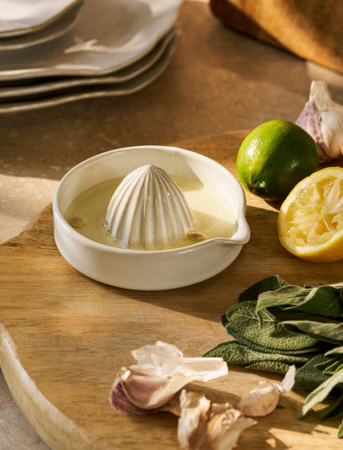 Stoneware Lemon Squeezer - White