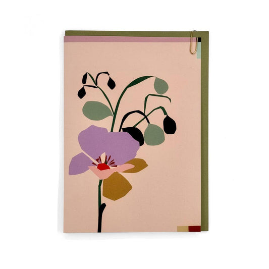 The 'Poppy' card from Pavilion’s Meadow collection features a delicate floral cut-out design, printed digitally on high-quality Callisto Diamond White Buckram Embossed 350gsm board. Blank inside, allowing you to add your own message. The card comes with a matching Olive Green envelope and is FSC certified, reflecting a commitment to sustainability. Thoughtfully designed and made in the UK, it measures 12 cm by 17 cm.
