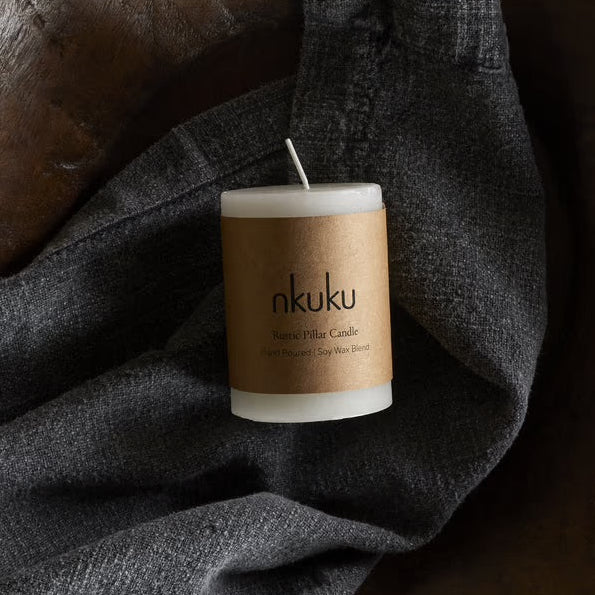 Rustic Soy Blend Mini Pillar Candle - Mini 8 x 7 cm