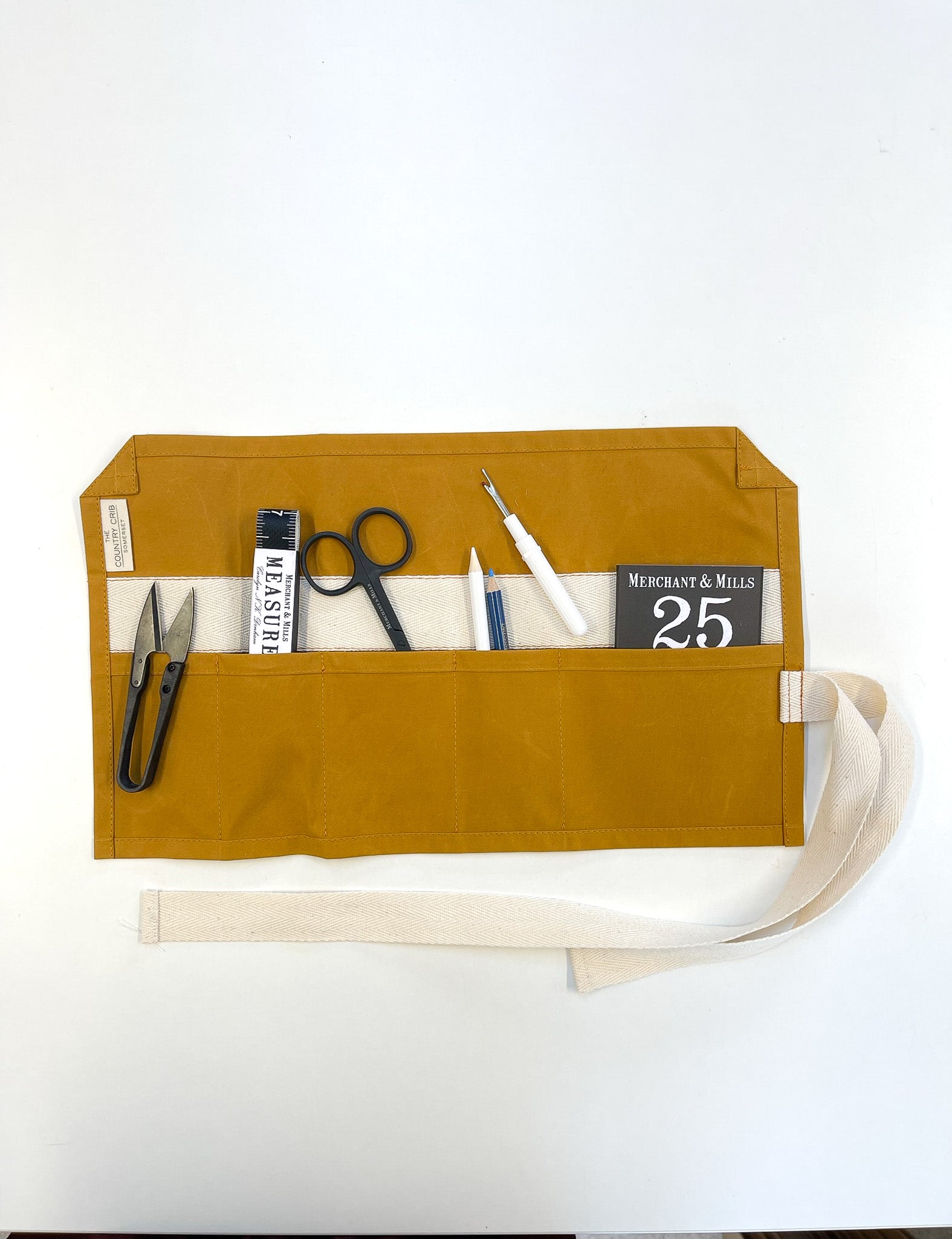 sewing roll in ginkgo with notions