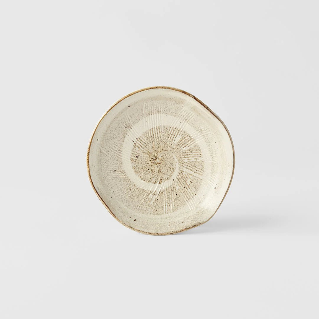 Spiral Sand Organic Plate 13cm - Made in Japan