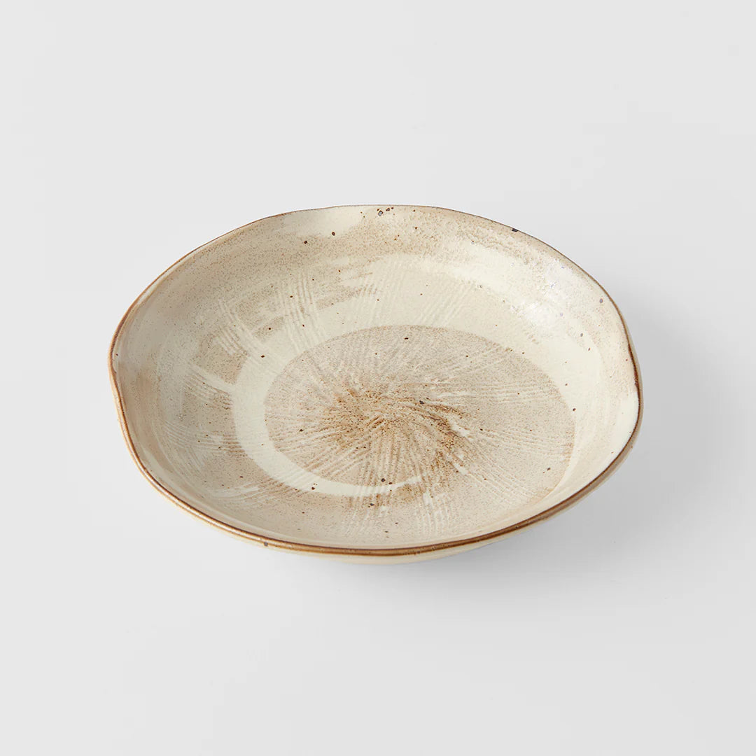 Spiral Sand Organic Plate 17cm - Made in Japan