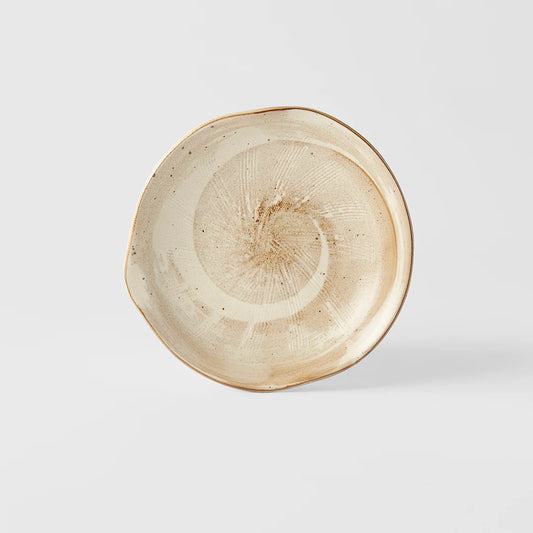 Spiral Sand Organic Plate 17cm - Made in Japan