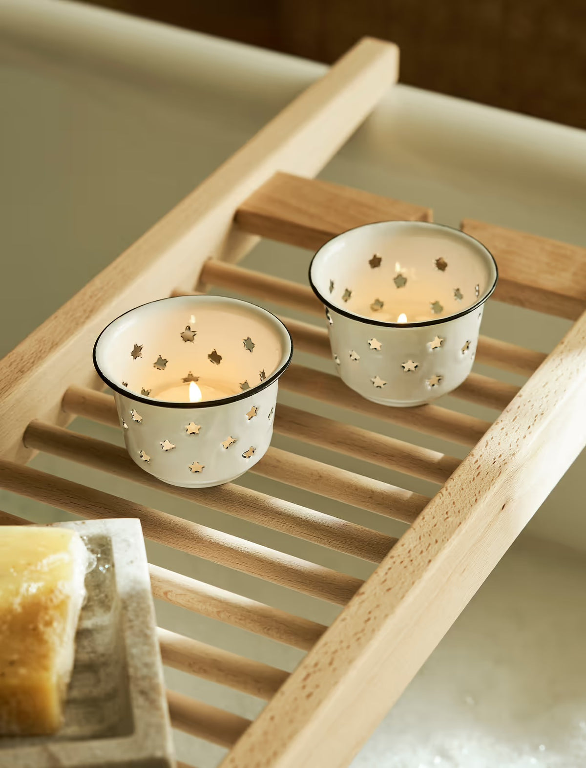 Enamel Tealight Holder, set of 2