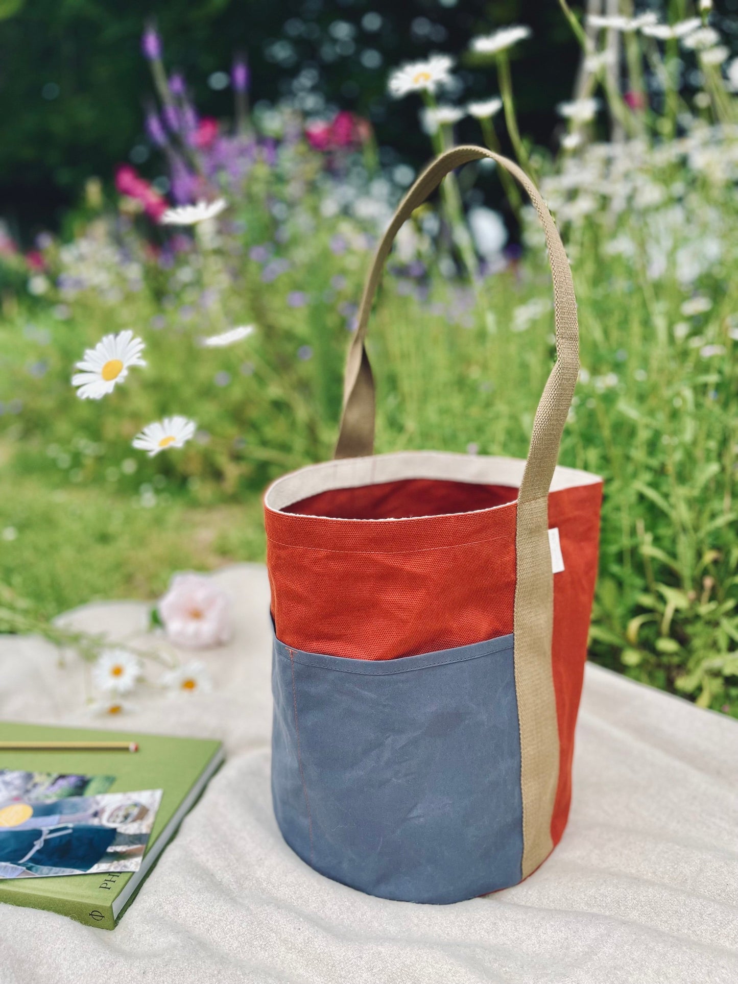 Organic Waxed Canvas Bucket Bag