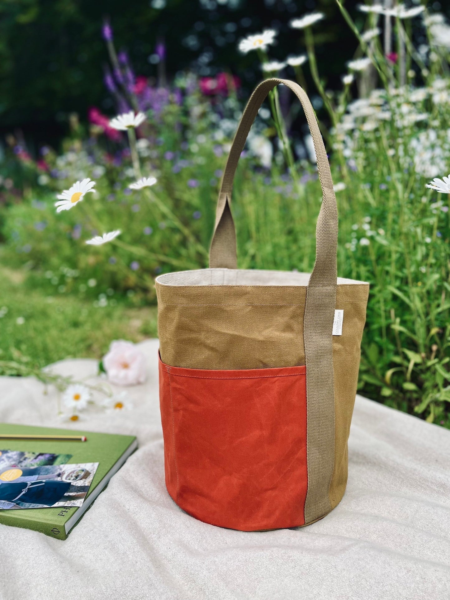 Organic Waxed Canvas Bucket Bag