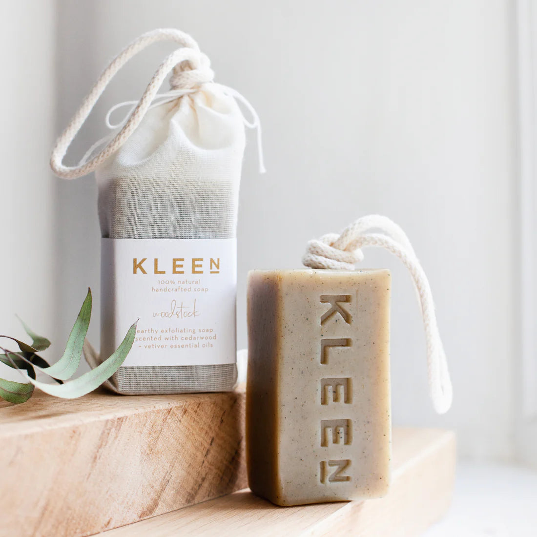 KLEEN 100% natural handcrafted soap on a rope