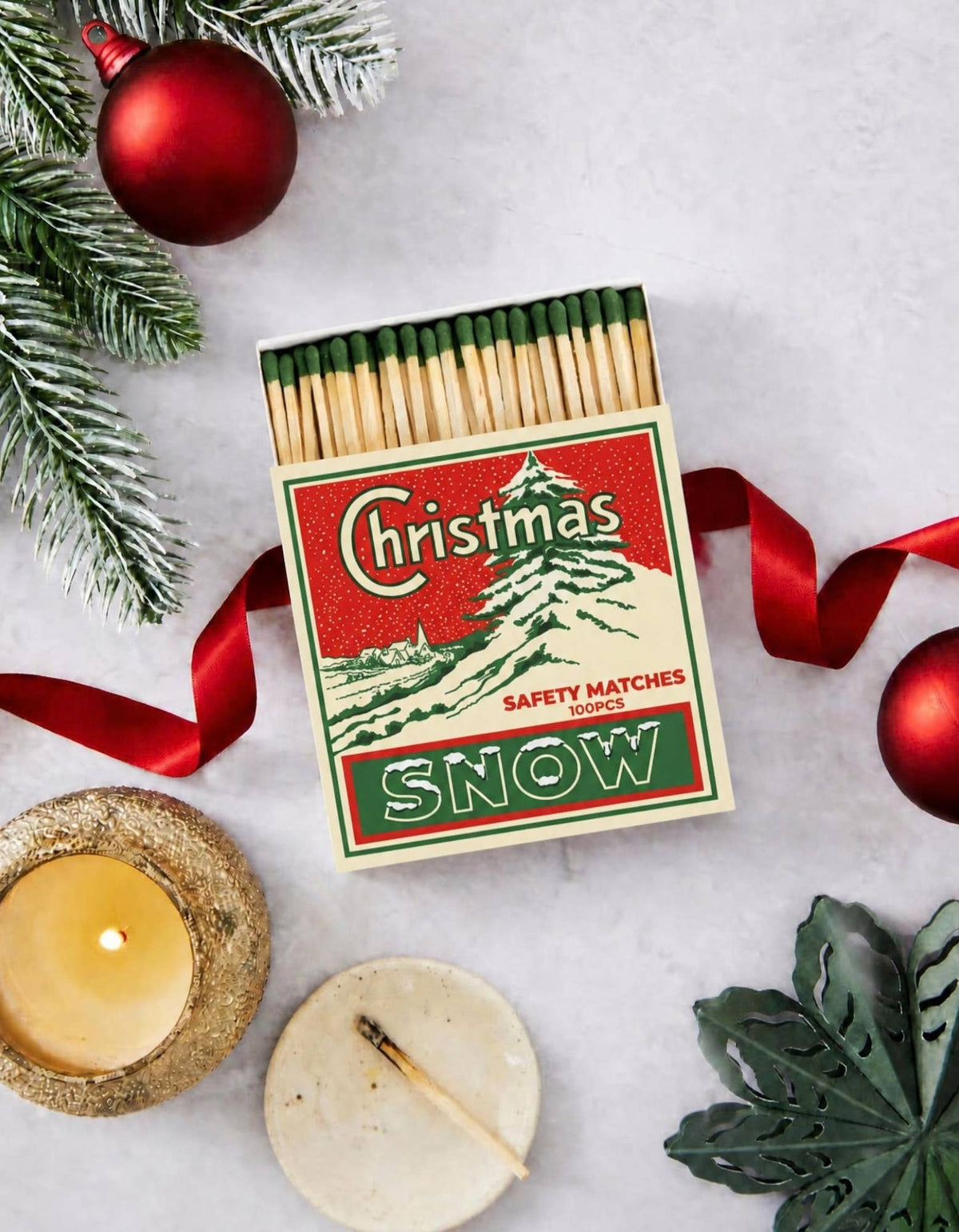 Luxury Gift Long Safety Matches | Christmas Snow