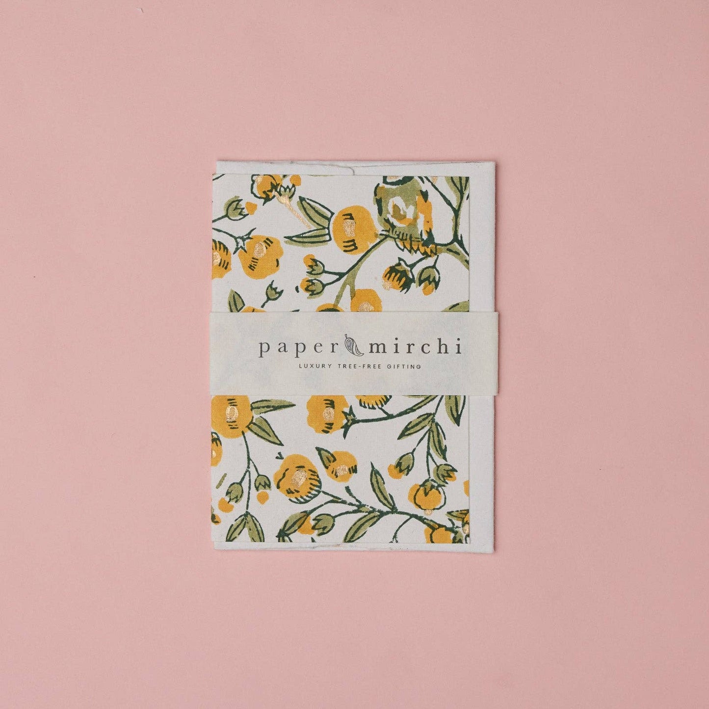 Block Printed Greeting Card - Song Birds Sunshine