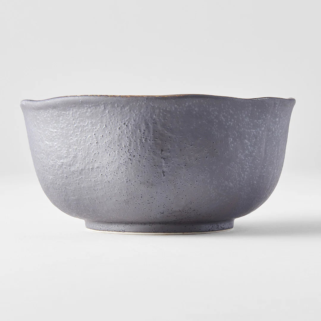 Akane Grey uneven round bowl 14cm made in Japan
