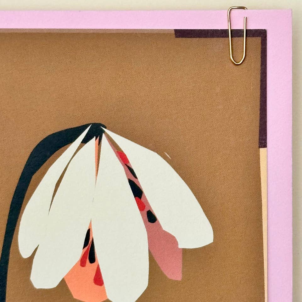 Tulip Pretty Modern Floral Cut Out Everyday Greeting Card