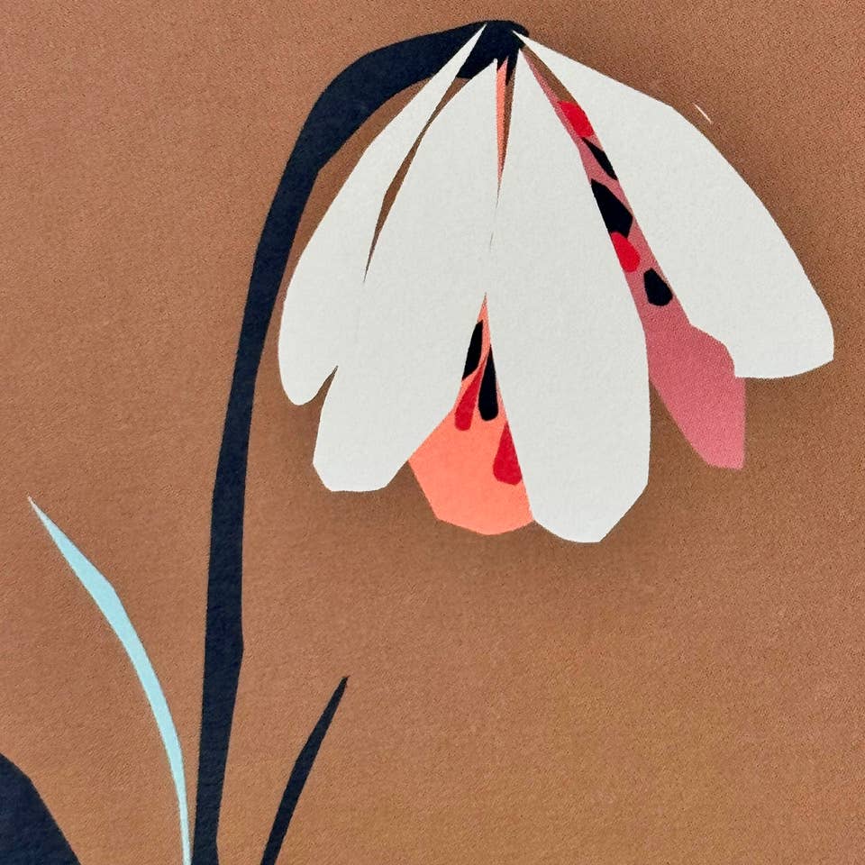 Tulip Pretty Modern Floral Cut Out Everyday Greeting Card
