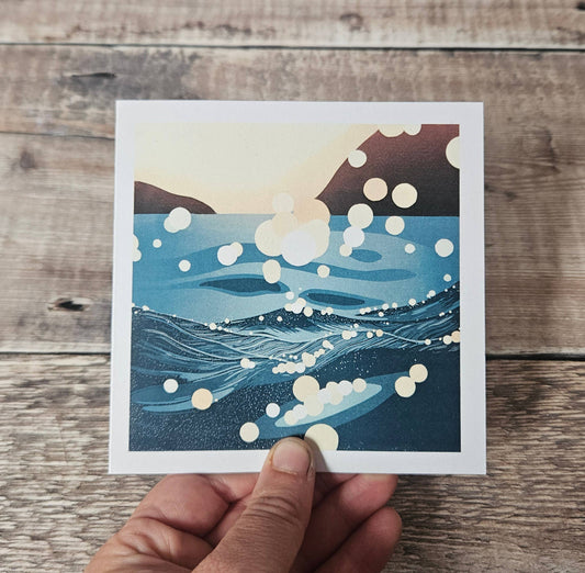 Bokeh - Single Square Greetings Card