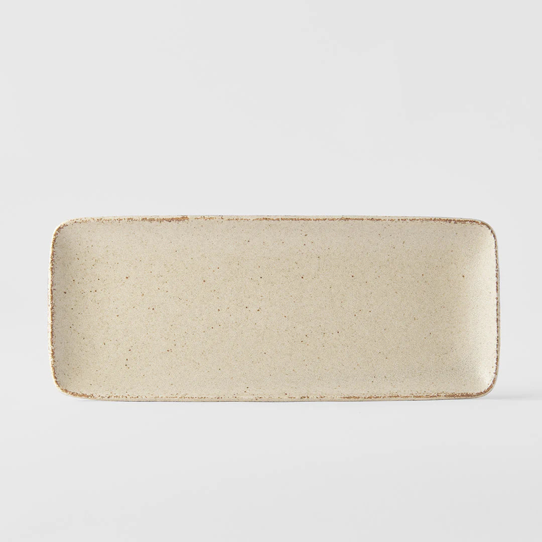 Sand Fade rectangular plate 29.5cm - Made in Japan