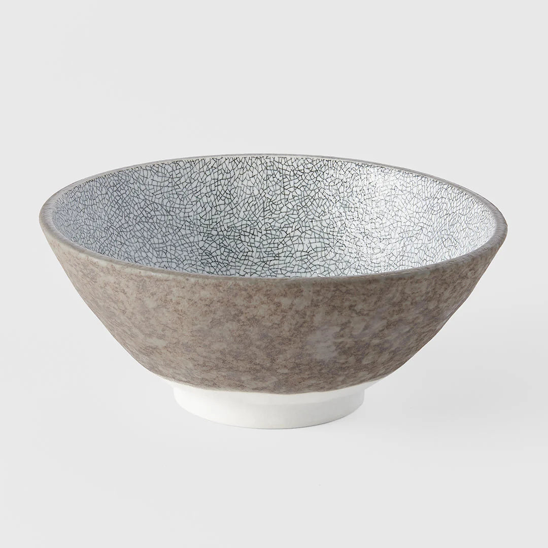 Crazed Grey Udon Bowl 19cm - Made in Japan