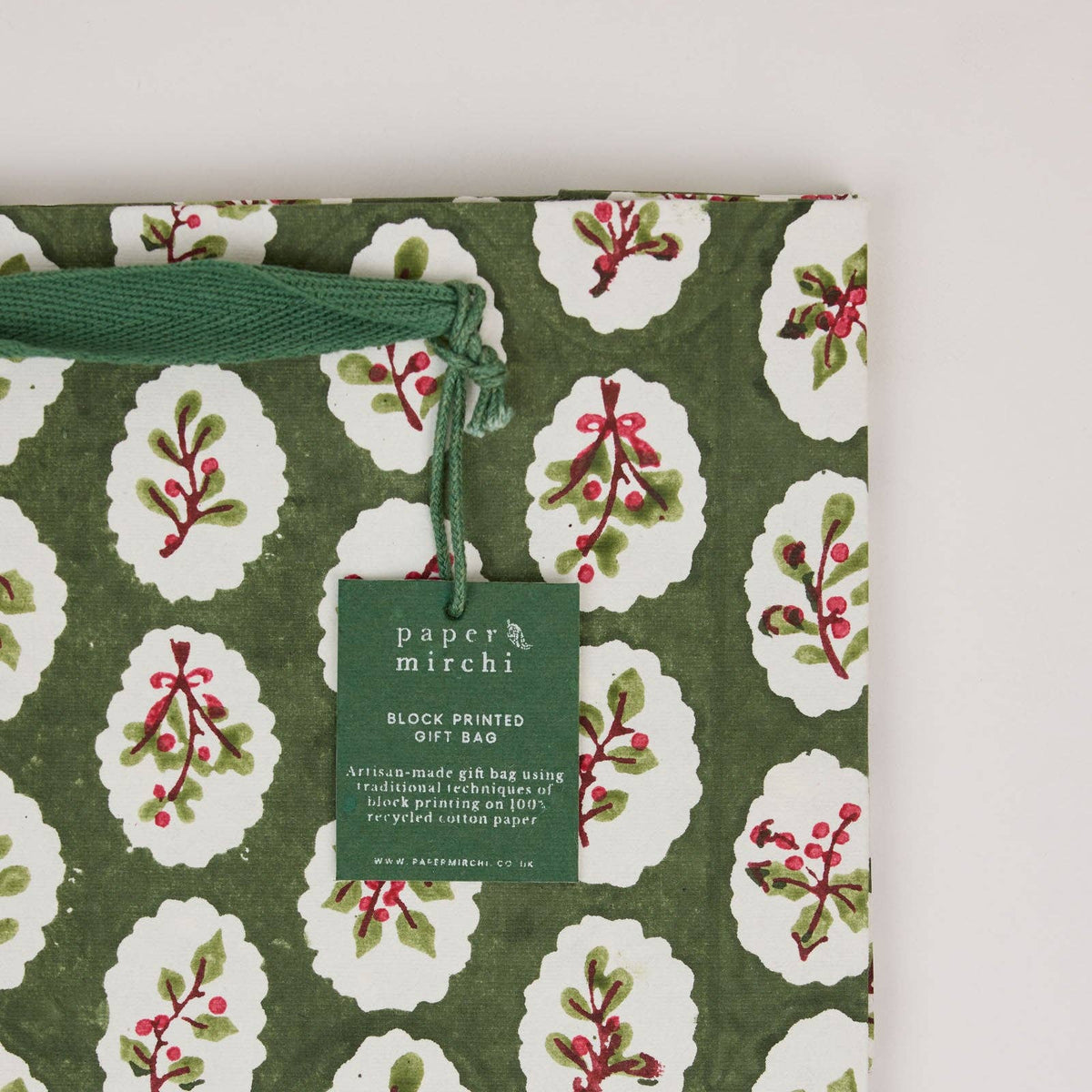 Block Printed Gift Bags (Medium) - Festive