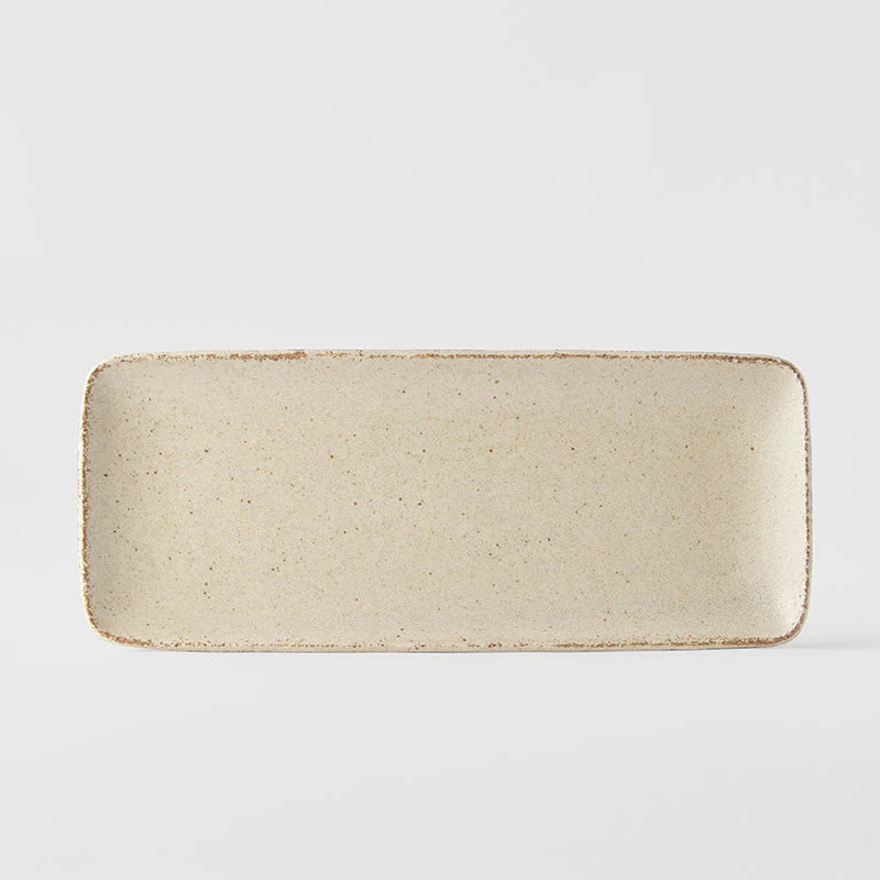 Sand Fade rectangular plate 29.5cm - Made in Japan