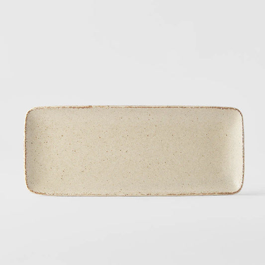 Sand Fade rectangular plate 29.5cm - Made in Japan