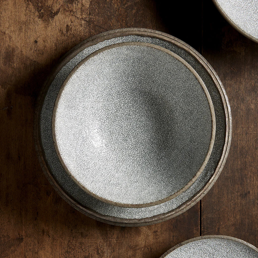 Crazed Grey Udon Bowl 19cm - Made in Japan
