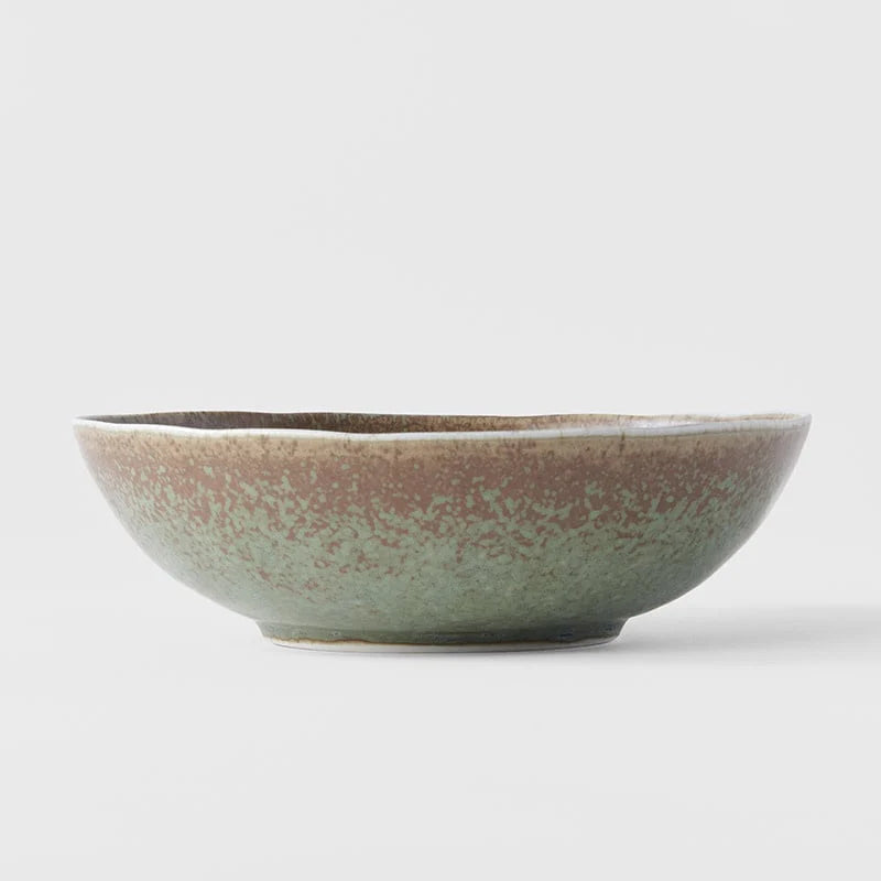 Green Fade Medium Oval Bowl 17cm - Made In Japan