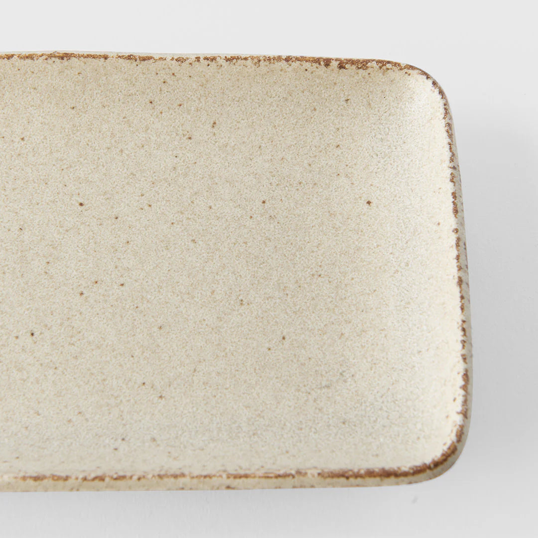 Sand Fade rectangular plate 29.5cm - Made in Japan