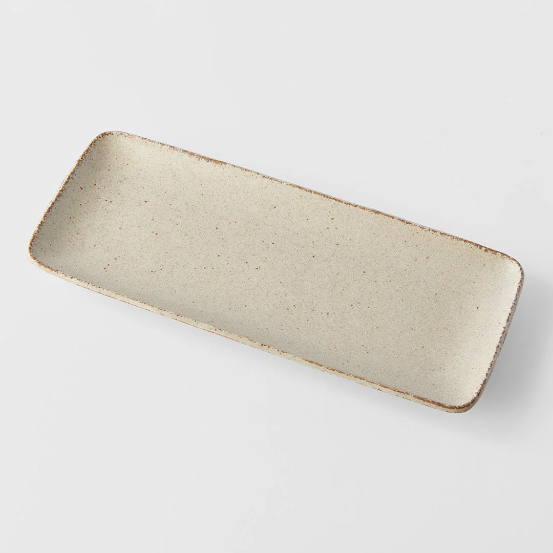 Sand Fade rectangular plate 29.5cm - Made in Japan