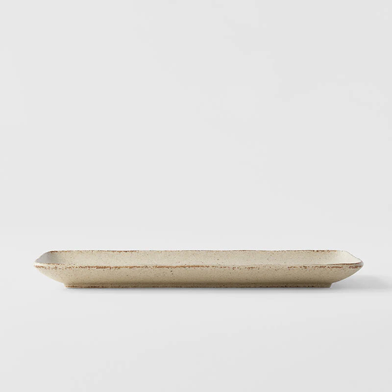 Sand Fade rectangular plate 29.5cm - Made in Japan